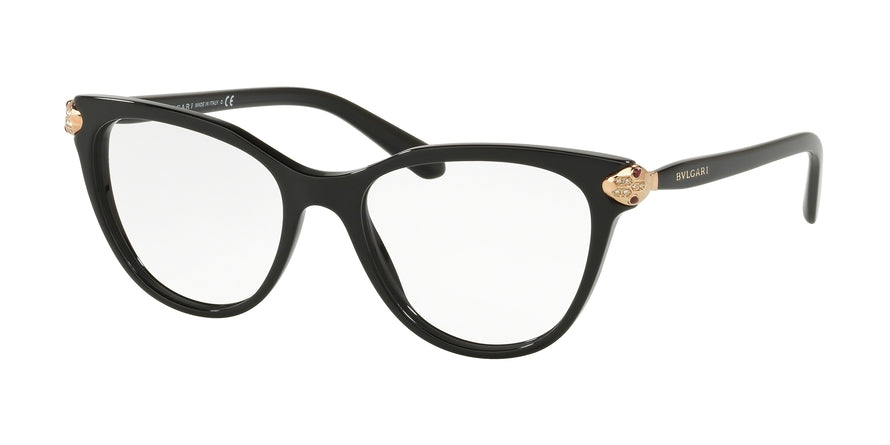 Bvlgari BV4156B Oval Eyeglasses  501-BLACK 54-18-145 - Color Map black