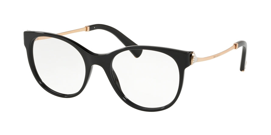 Bvlgari BV4160BF Oval Eyeglasses  501-BLACK 53-19-140 - Color Map black