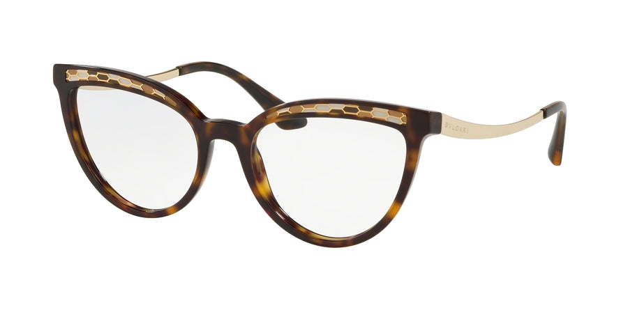 Bvlgari BV4165 Cat Eye Eyeglasses 504-DARK HAVANA 53-18-140 - Color Map havana