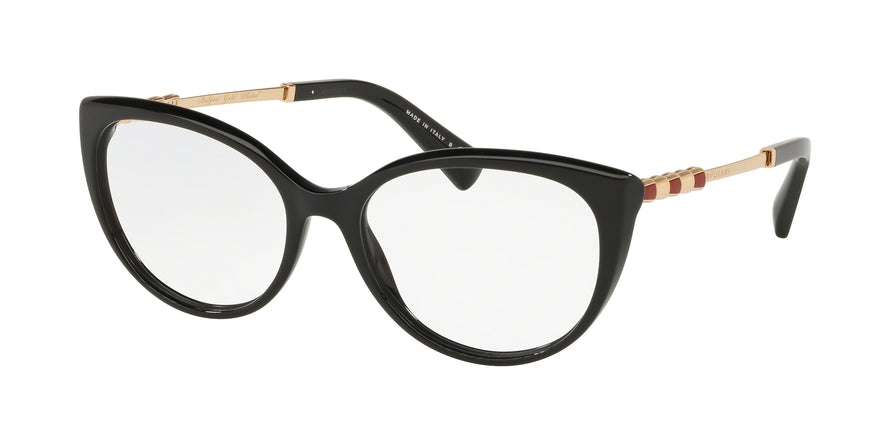 Bvlgari BV4168KF Oval Eyeglasses  5195-BLACK 56-17-140 - Color Map black