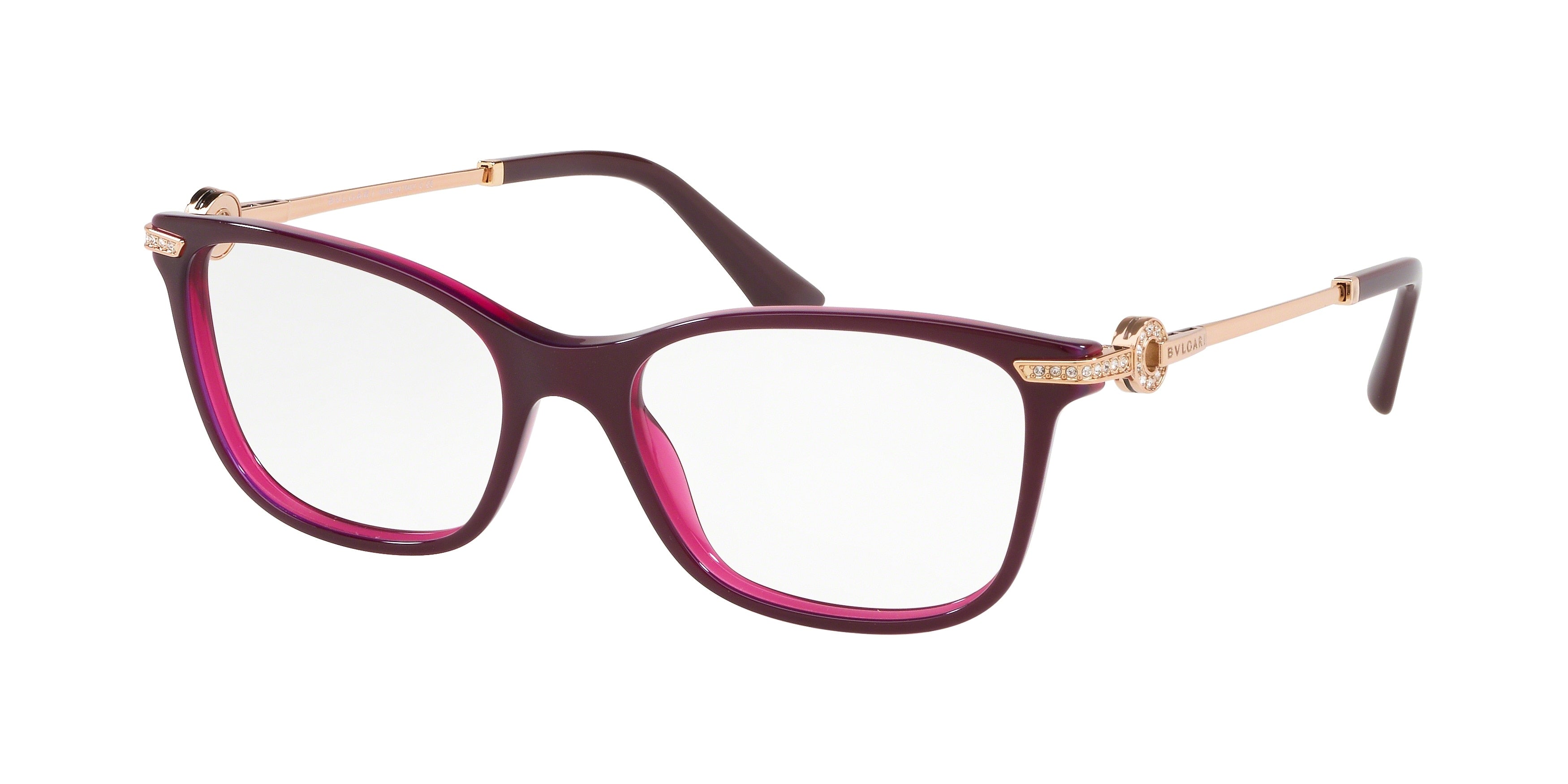 Bvlgari BV4173B Rectangle Eyeglasses 5426-Top Marc On Violet 53-140-17 - Color Map Violet