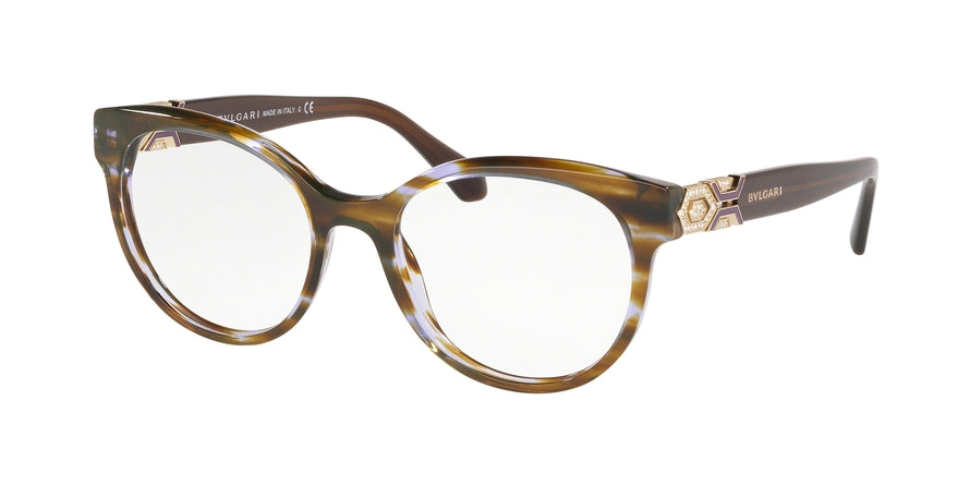 Bvlgari BV4177B Phantos Eyeglasses  5231-VIOLET/STRIPED BROWN 52-18-140 - Color Map violet
