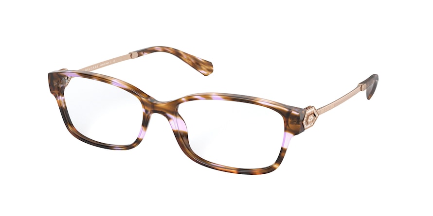 Bvlgari BV4180BF Rectangle Eyeglasses  5231-HAVANA/PURPLE 54-16-140 - Color Map havana