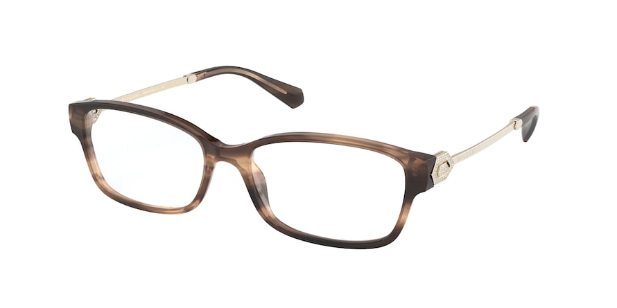 Bvlgari BV4180BF Rectangle Eyeglasses  5240-STRIPED BROWN 54-16-140 - Color Map light brown