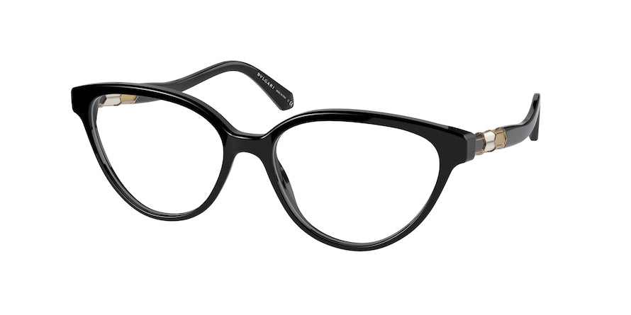 Bvlgari BV4193F Cat Eye Eyeglasses  501-BLACK 55-16-145 - Color Map black