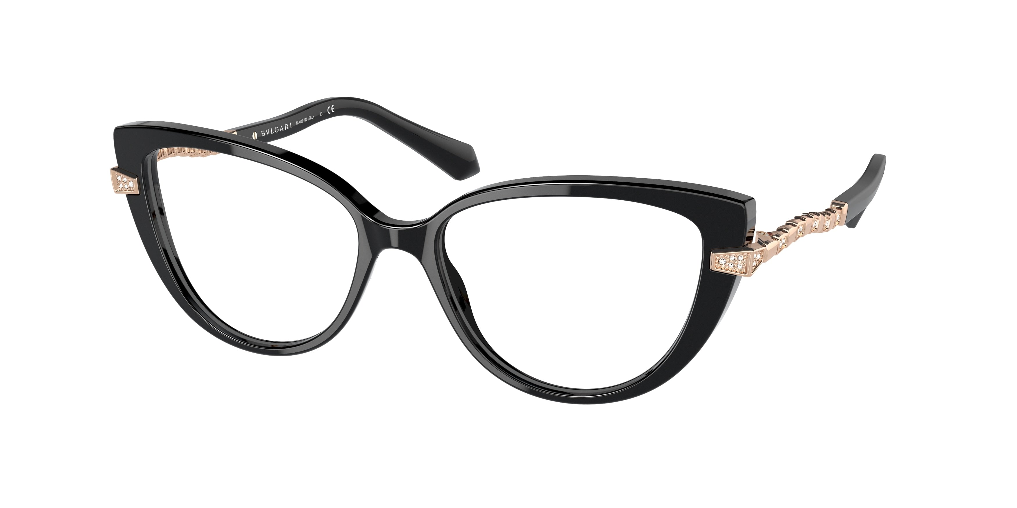 Bvlgari BV4199B Cat Eye Eyeglasses  501-Black 54-140-16 - Color Map Black