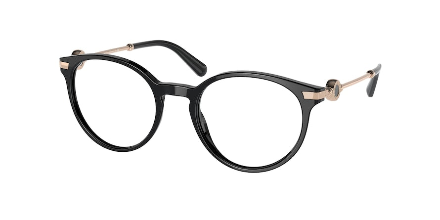 Bvlgari BV4202 Round Eyeglasses  501-BLACK 50-20-140 - Color Map black