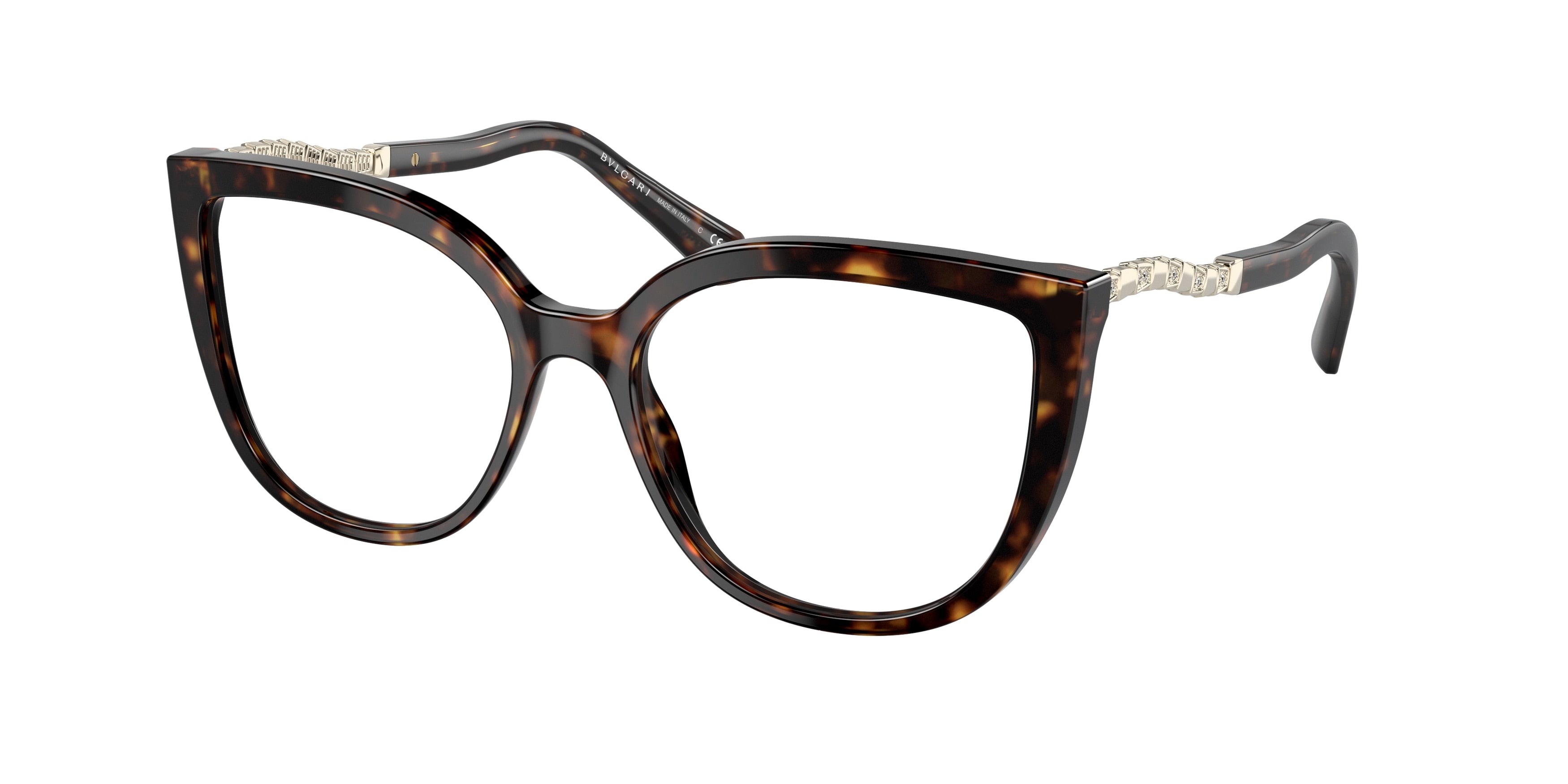Bvlgari BV4214B Cat Eye Eyeglasses 504-Havana 54-140-17 - Color Map Tortoise