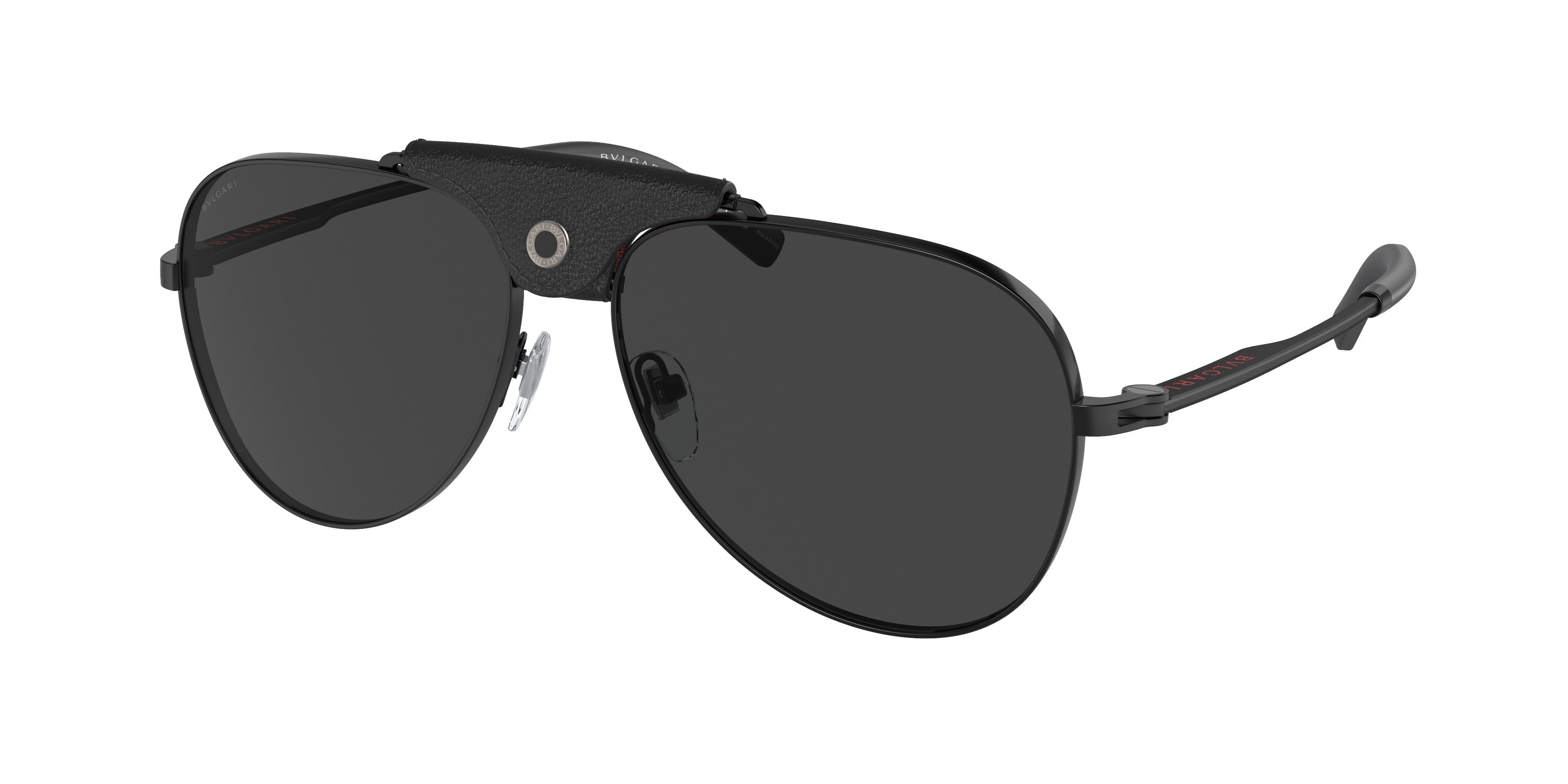 Bvlgari BV5061Q Pilot Sunglasses  128/48-Matte Black 60-145-15 - Color Map Black
