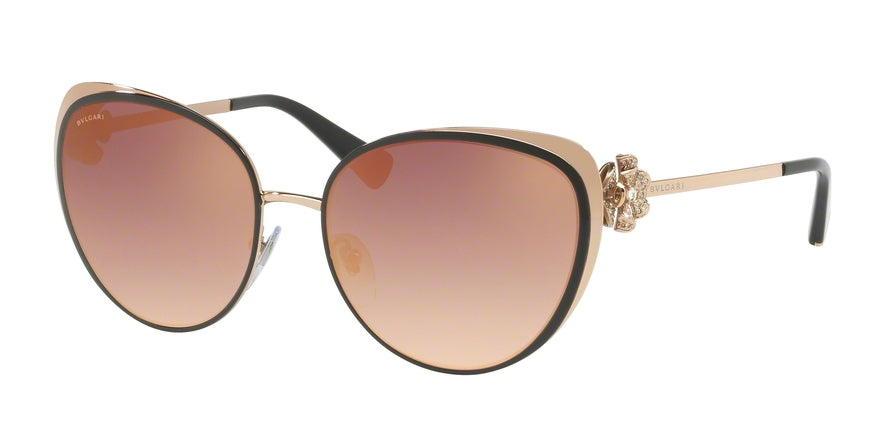 Bvlgari BV6092B Cat Eye Sunglasses  239/6F-BLACK/PINK GOLD 57-17-135 - Color Map black