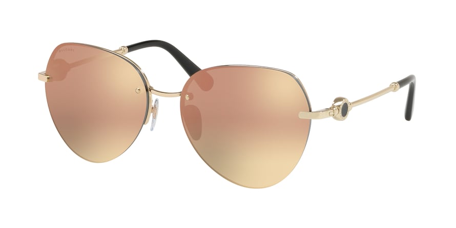 Bvlgari BV6108 Pilot Sunglasses  20144Z-PINK GOLD 58-16-140 - Color Map gold
