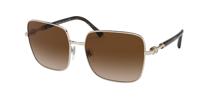 Bvlgari BV6134 Square Sunglasses 278/13-PALE GOLD 58-17-140 - Color Map gold