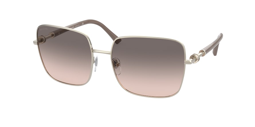 Bvlgari BV6134 Square Sunglasses 278/3B-PALE GOLD 58-17-140 - Color Map gold