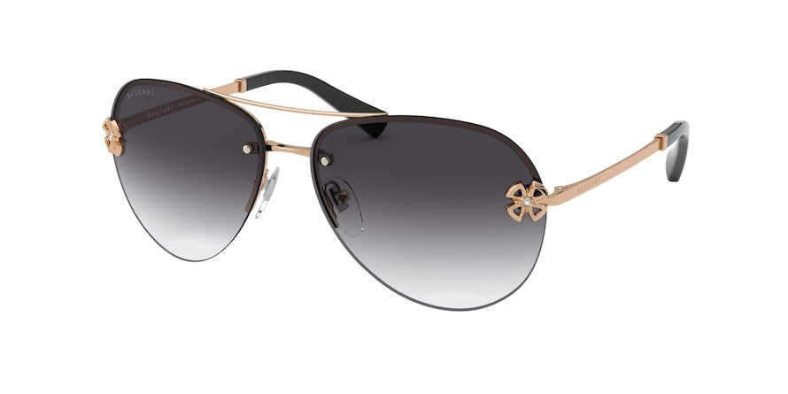 Bvlgari BV6137B Pilot Sunglasses 20148G-PINK GOLD 60-14-135 - Color Map gold