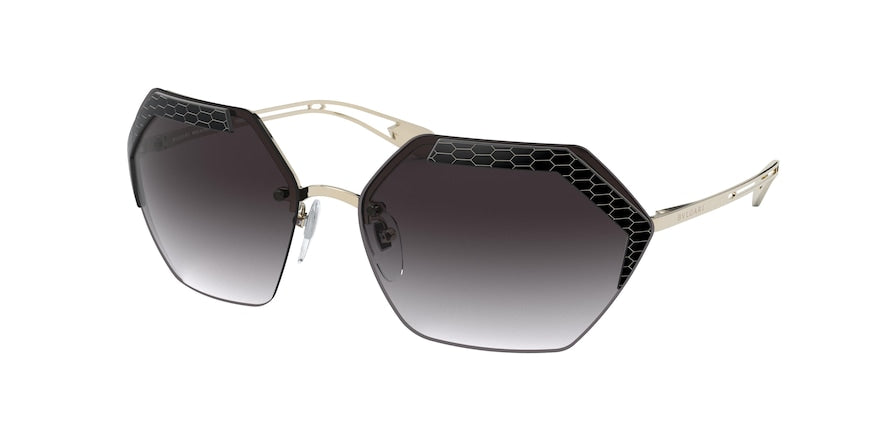 Bvlgari BV6140 Irregular Sunglasses  20338G-PALE GOLD 66-16-125 - Color Map black