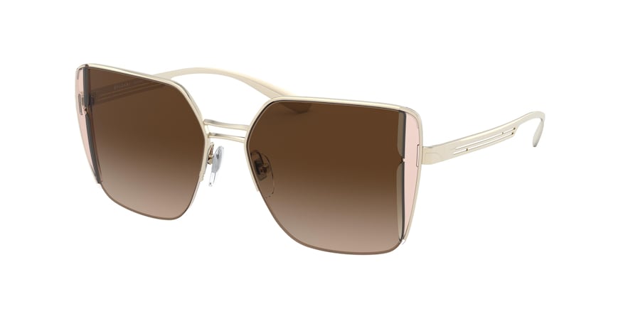 Bvlgari BV6141 Square Sunglasses 278/13-PALE GOLD 52-15-140 - Color Map gold