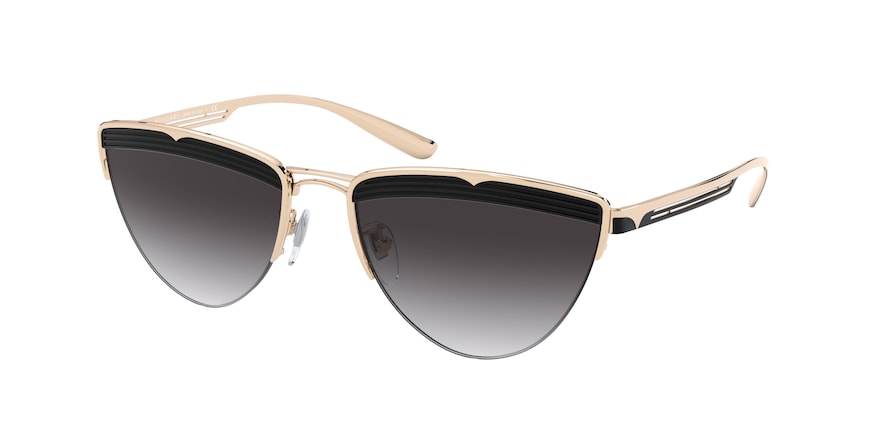 Bvlgari BV6145 Irregular Sunglasses 20338G-PINK GOLD/BLACK 57-18-140 - Color Map gold