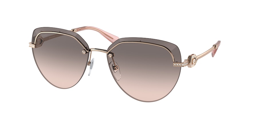 Bvlgari BV6154B Pilot Sunglasses  20143B-PINK GOLD 59-15-140 - Color Map gold