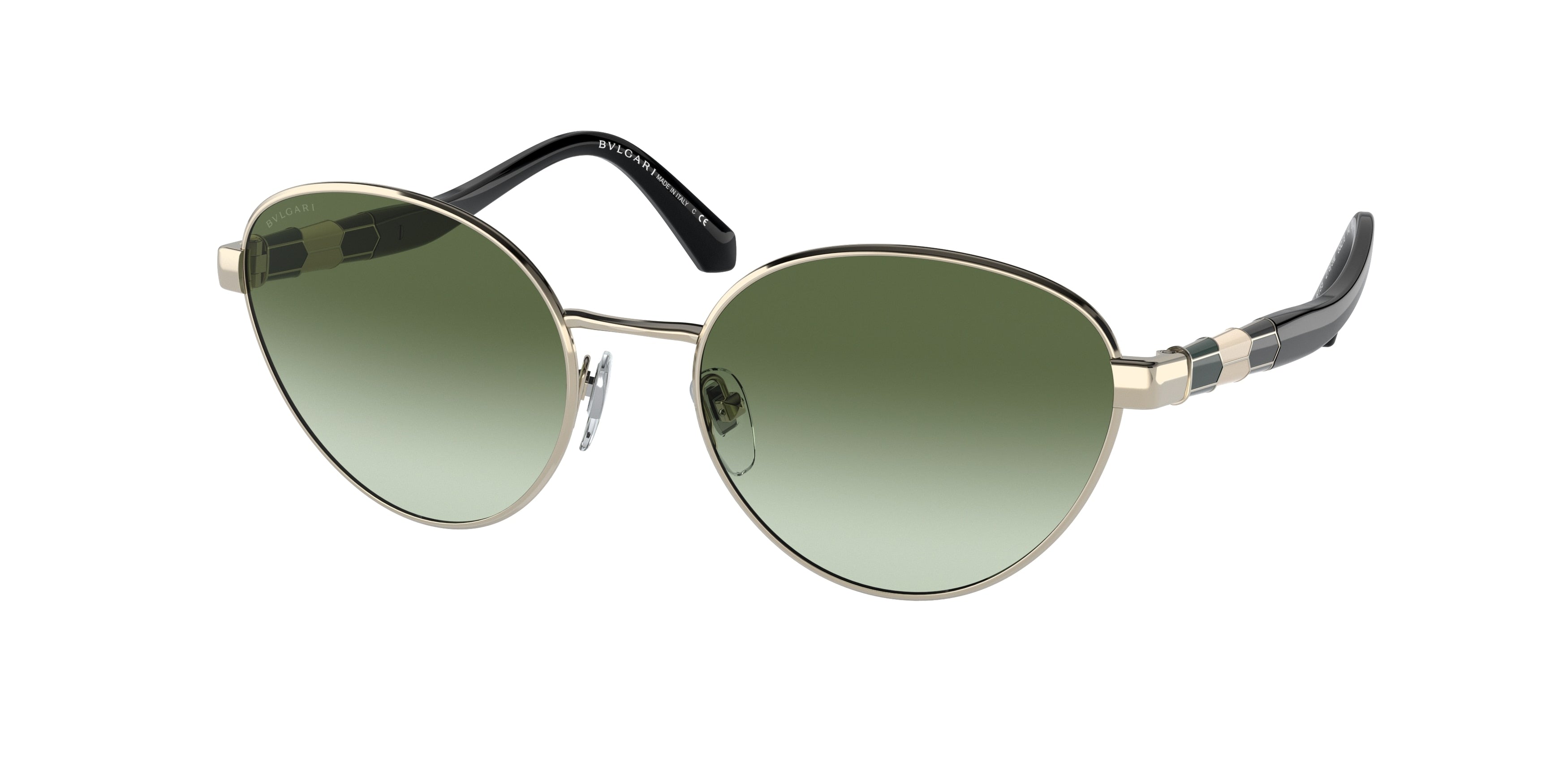 Bvlgari BV6155 Oval Sunglasses  278/3M-Pale Gold 54-140-18 - Color Map Gold