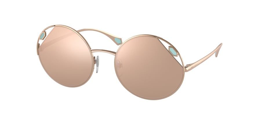 Bvlgari BV6159 Round Sunglasses 20144Z-PINK GOLD 54-20-140 - Color Map gold