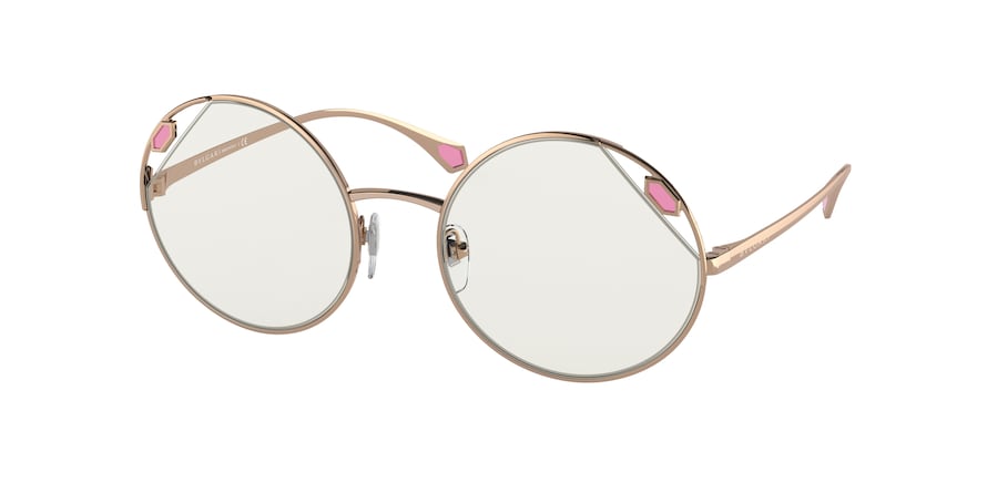 Bvlgari BV6159 Round Sunglasses 20145X-PINK GOLD 54-20-140 - Color Map gold