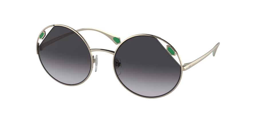 Bvlgari BV6159 Round Sunglasses 278/8G-PALE GOLD 54-20-140 - Color Map gold