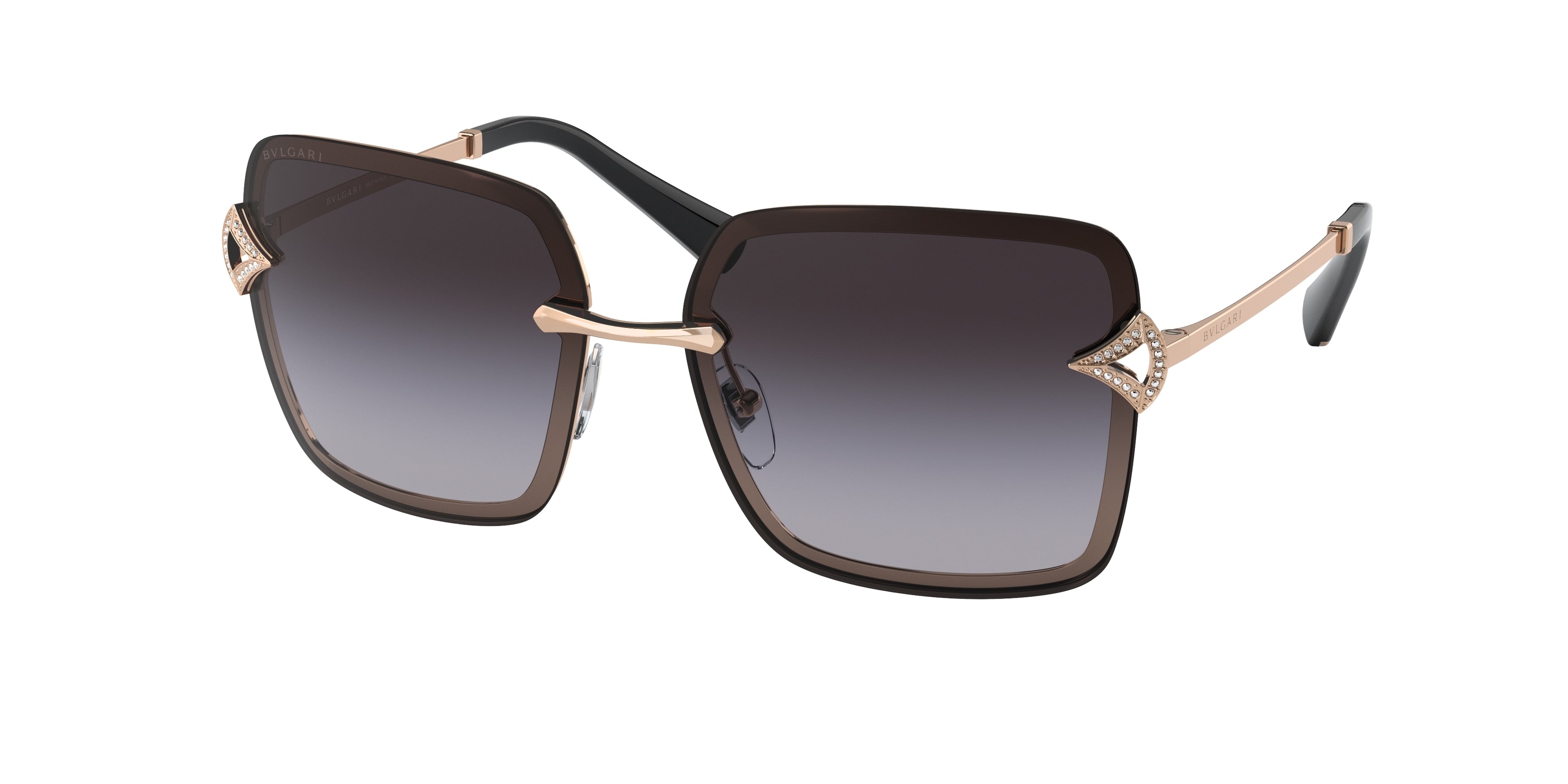 Bvlgari BV6167B Square Sunglasses  20148G-Pink Gold 59-135-14 - Color Map Pink