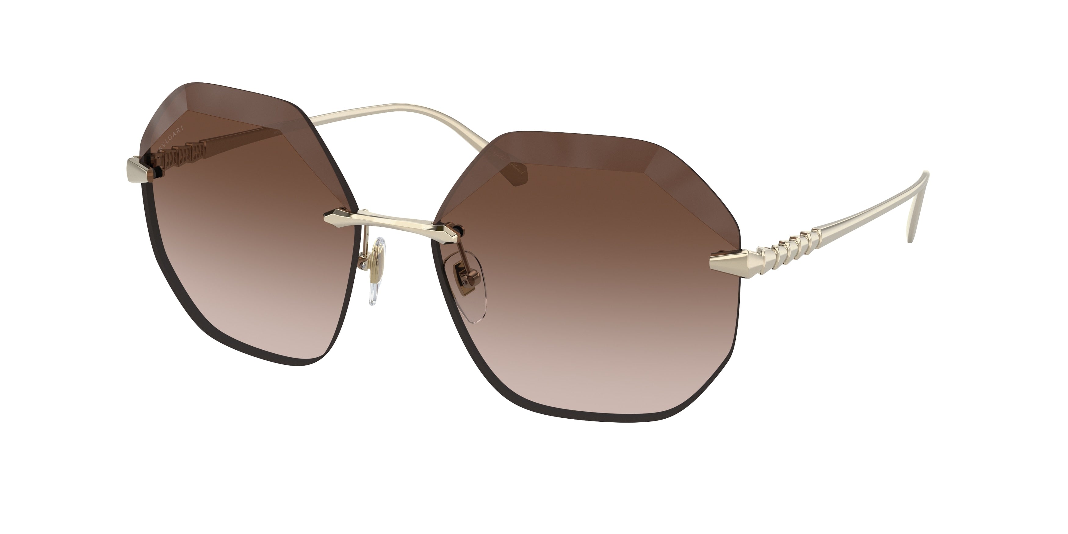 Bvlgari BV6187K Irregular Sunglasses  278/13-Pale Gold Plated 59-140-16 - Color Map Gold