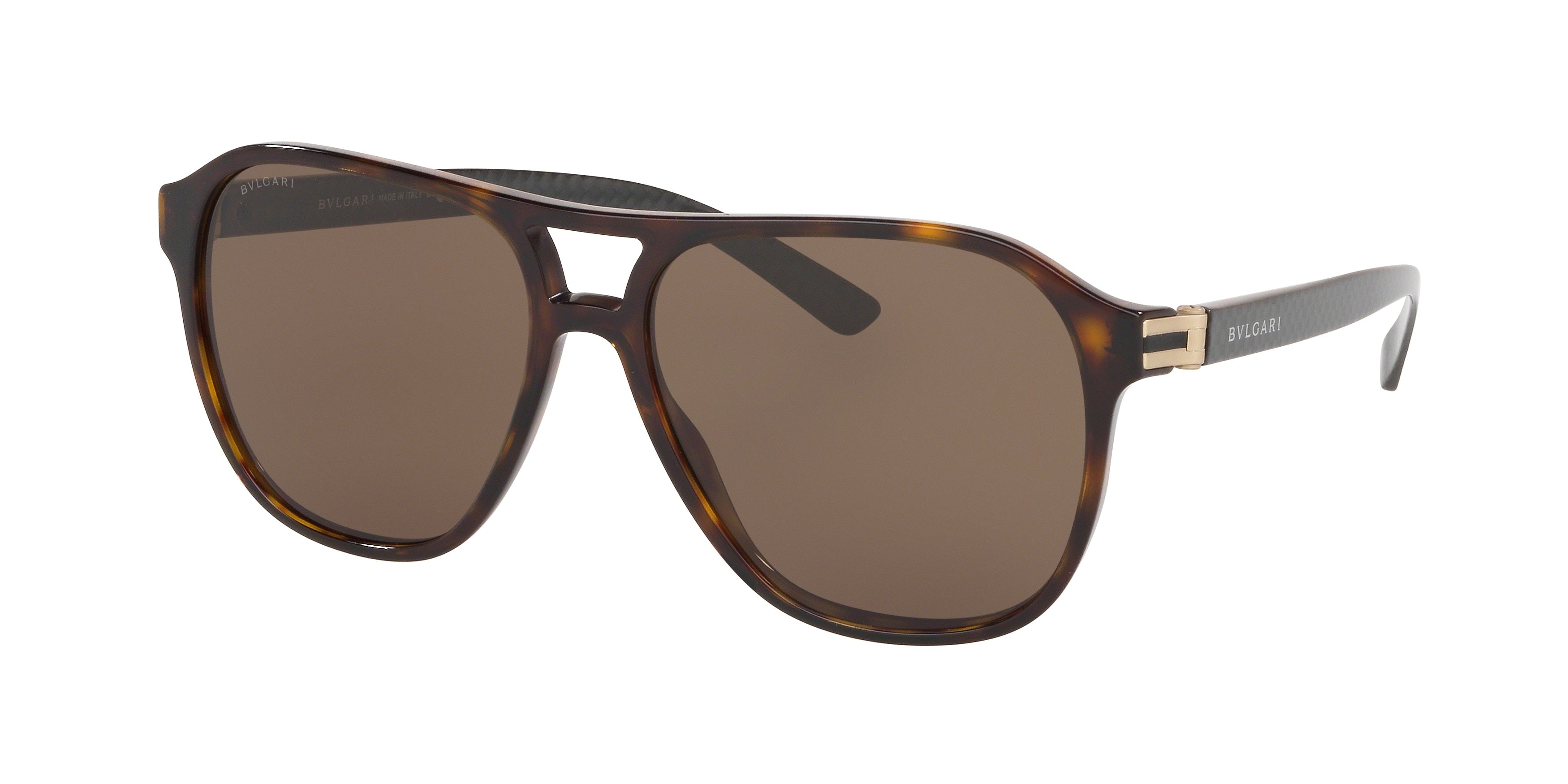 Bvlgari BV7034 Pilot Sunglasses 504/73-Dark Havana 57-140-15 - Color Map Brown