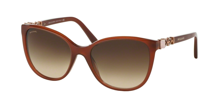 Bvlgari BV8145B Square Sunglasses  533413-TRANSPARENT BROWN 55-18-140 - Color Map brown