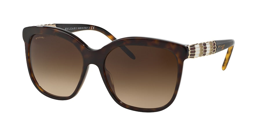Bvlgari BV8155 Square Sunglasses  504/13-DARK HAVANA 57-16-140 - Color Map havana