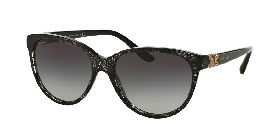 Bvlgari BV8166B Oval Sunglasses  53668G-VARIEGATED BLACK 56-16-135 - Color Map black