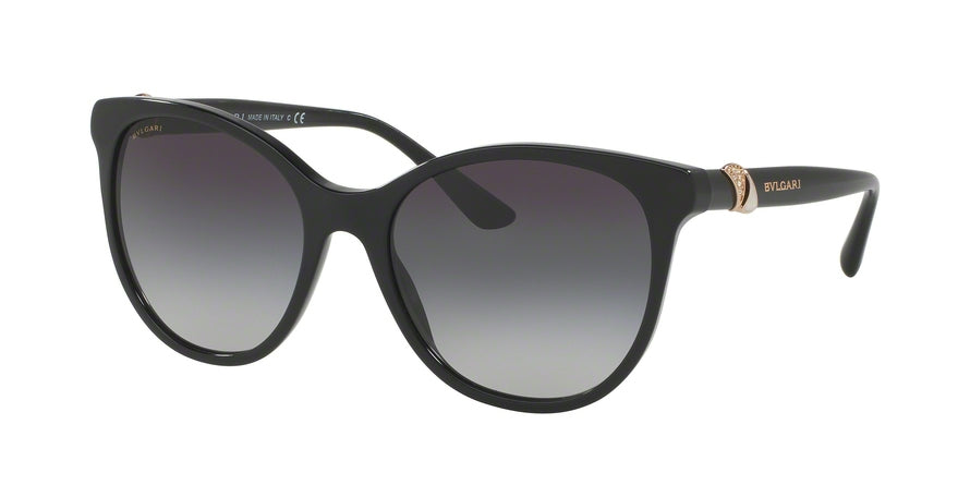 Bvlgari BV8175BF Round Sunglasses  501/8G-BLACK 57-18-140 - Color Map black