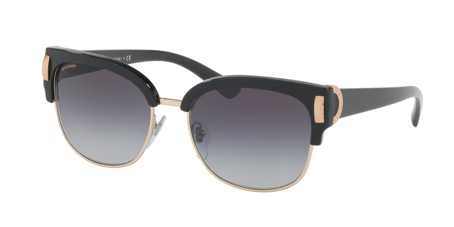 Bvlgari BV8189 Rectangle Sunglasses  501/8G-BLACK/PINK GOLD 55-18-135 - Color Map black