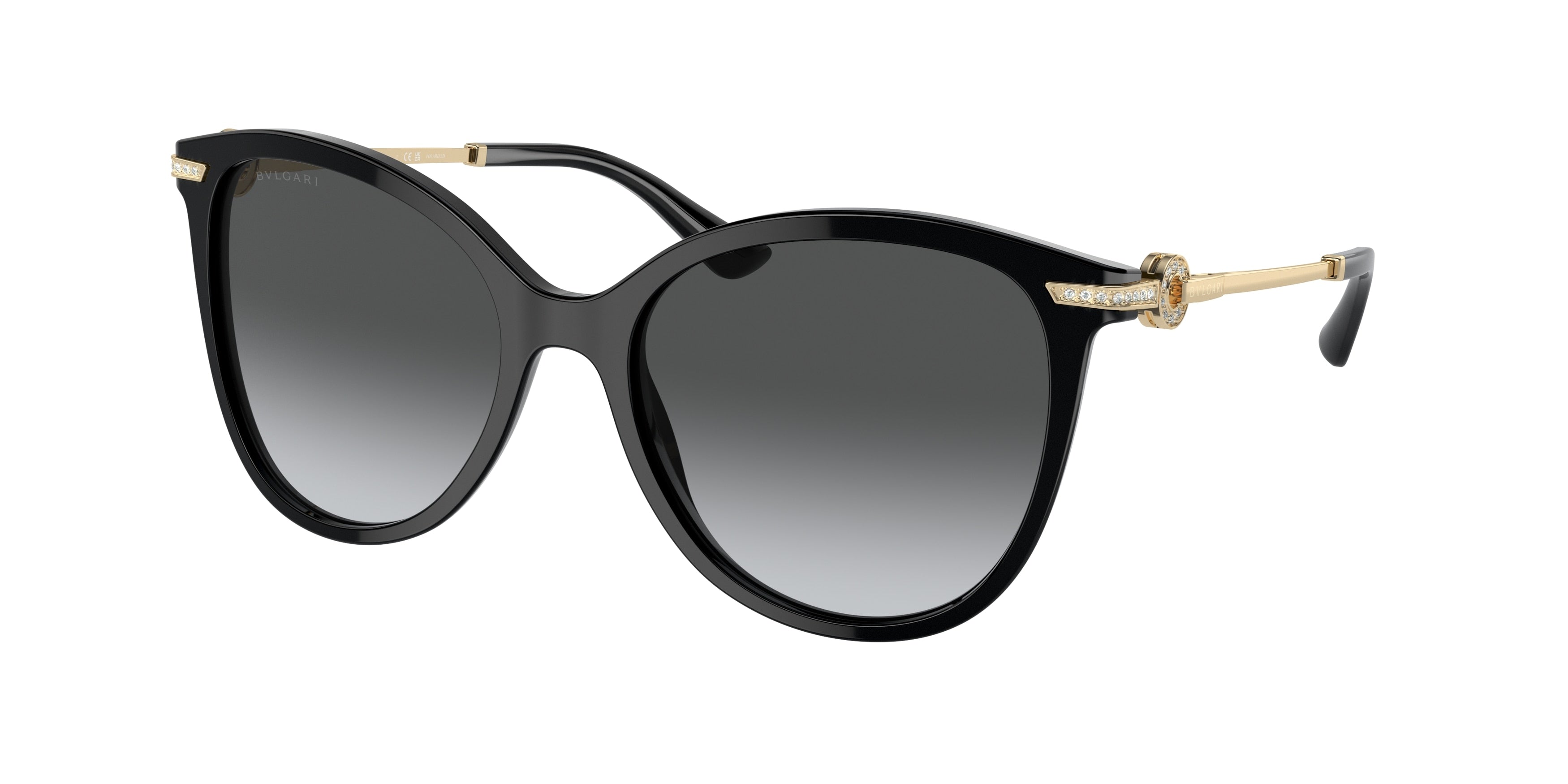 Bvlgari BV8201B Cat Eye Sunglasses  501/T3-Black 55-140-18 - Color Map Black