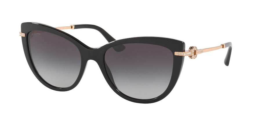 Bvlgari BV8218BF Cat Eye Sunglasses  501/8G-BLACK 55-18-140 - Color Map black