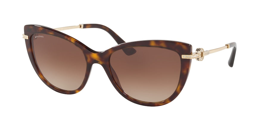 Bvlgari BV8218BF Cat Eye Sunglasses  504/13-DARK HAVANA 55-18-140 - Color Map havana