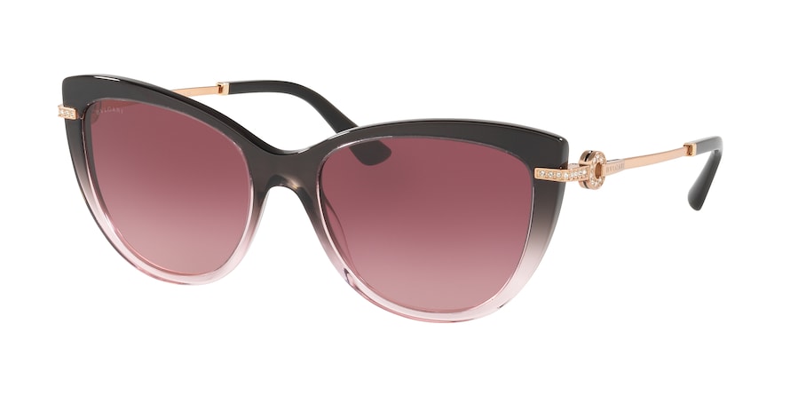 Bvlgari BV8218BF Cat Eye Sunglasses  54498H-BLACK GRADIENT PINK 55-18-140 - Color Map black