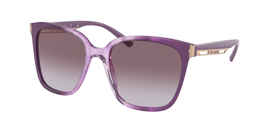 Bvlgari BV8245 Square Sunglasses  55088H-AMETHYST OPAL GRADIENT STRIPED 55-19-145 - Color Map violet