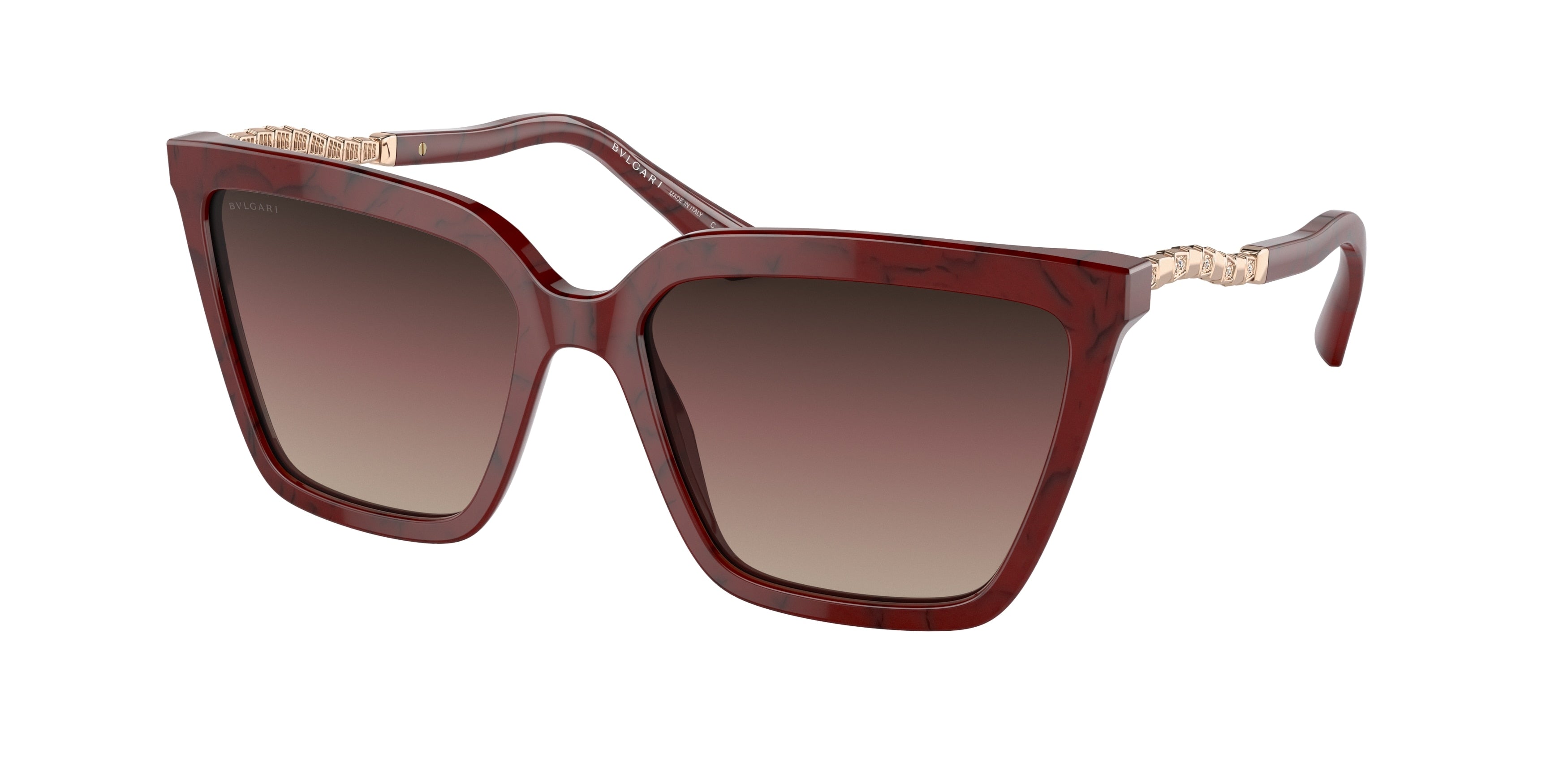 Bvlgari BV8255B Cat Eye Sunglasses 5500E2-Red 57-140-17 - Color Map Red