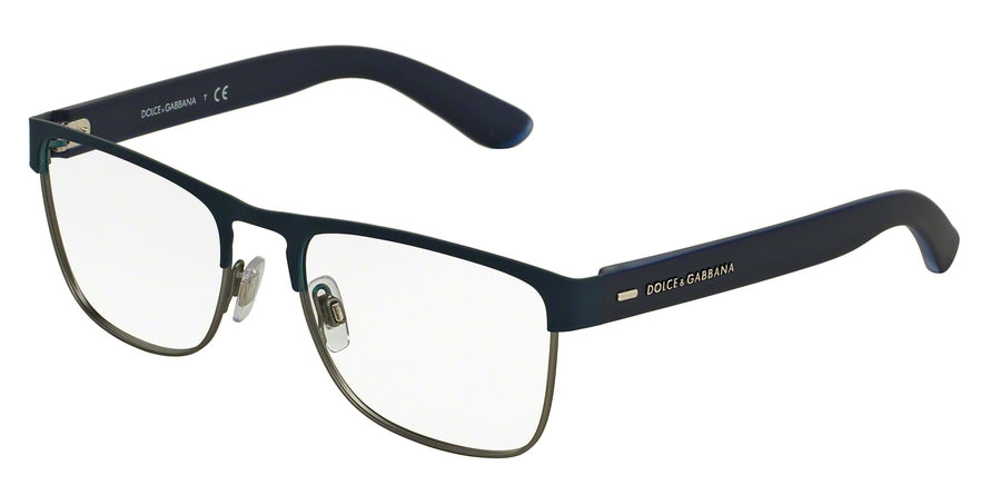 DOLCE & GABBANA DG1270 Rectangle Eyeglasses 1263-BLUE RUBBER 54-18-145 - Color Map blue