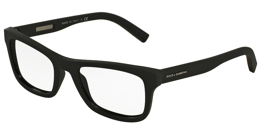 DOLCE & GABBANA DG1271 Rectangle Eyeglasses 1179-BLACK RUBBER 53-19-145 - Color Map black
