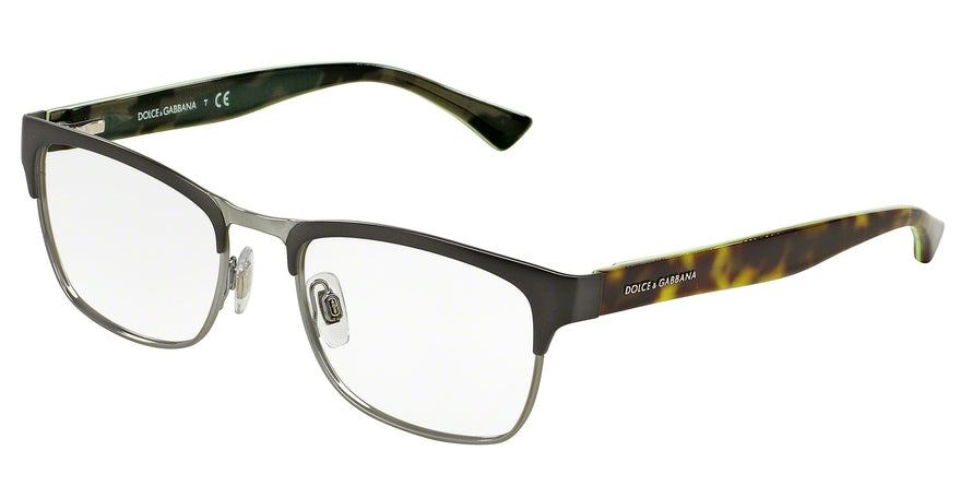 DOLCE & GABBANA DG1274 Square Eyeglasses 1278-MATTE GUNMETAL/SHINY 53-18-140 - Color Map gunmetal