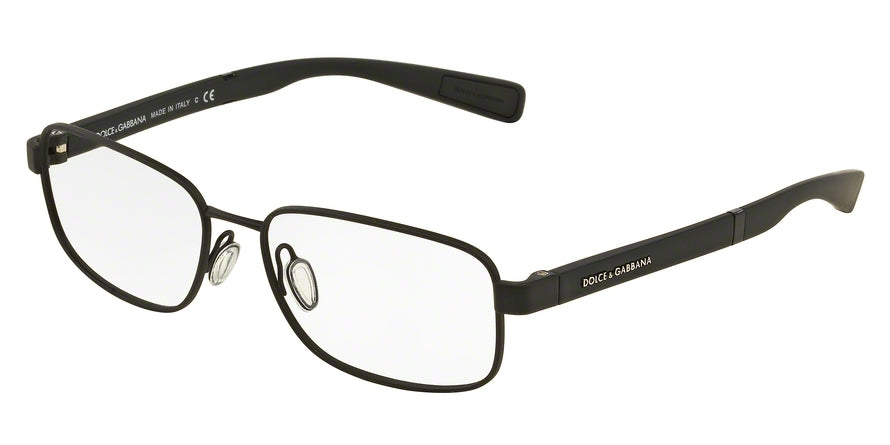 DOLCE & GABBANA DG1281 Rectangle Eyeglasses  1260-BLACK RUBBER 55-16-145 - Color Map black