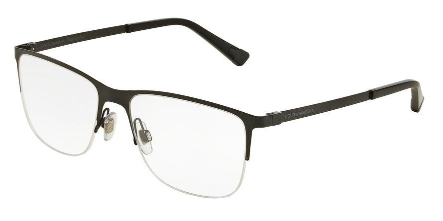 DOLCE & GABBANA DG1283 Square Eyeglasses 1106-MATTE BLACK 55-17-140 - Color Map black