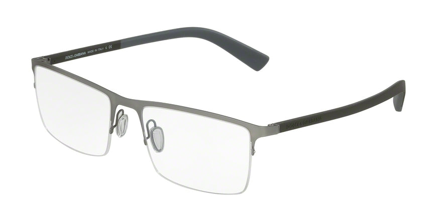 DOLCE & GABBANA DG1284 Rectangle Eyeglasses 1288-GUNMETAL RUBBER 54-18-140 - Color Map gunmetal