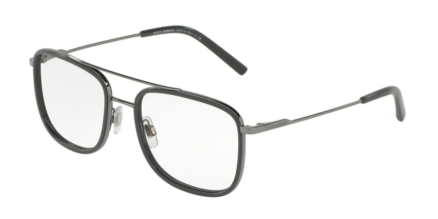 DOLCE & GABBANA DG1288 Square Eyeglasses 1258-GUNMETAL/GREY 53-18-145 - Color Map grey
