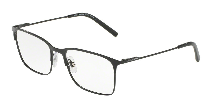 DOLCE & GABBANA DG1289 Rectangle Eyeglasses 01-BLACK 52-17-140 - Color Map black