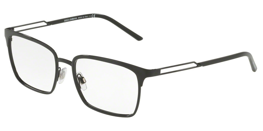 DOLCE & GABBANA DG1295 Rectangle Eyeglasses 01-BLACK 55-17-145 - Color Map black