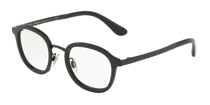 DOLCE & GABBANA DG1296 Irregular Eyeglasses 501-BLACK 48-22-140 - Color Map black